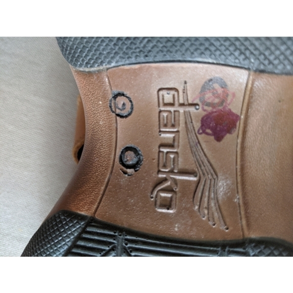 Dansko Brown Leather Open Toe Slide Sandals - Picture 10 of 13